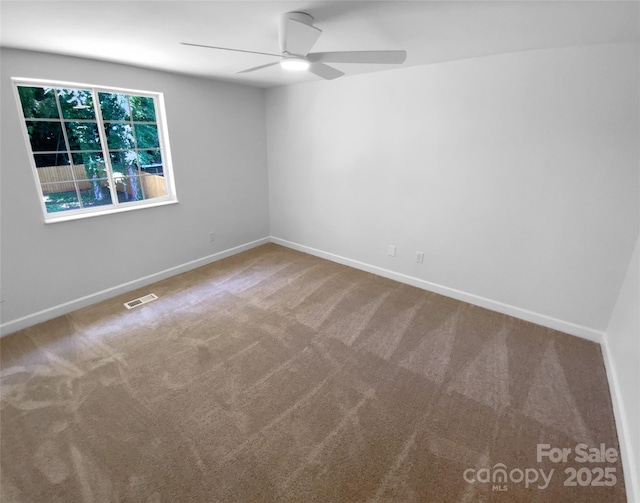 7134 Rollingridge Dr, Charlotte, NC 28211 - carpeted empty room with ceiling fan and baseboards