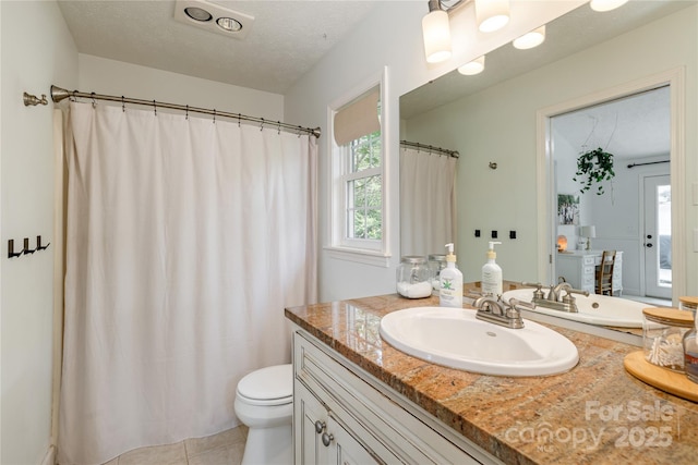 540 Oak Grove Rd, Flat Rock, NC 28731 - full bathroom with vanity, tile patterned flooring, and a shower with curtain