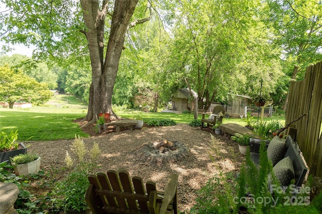 540 Oak Grove Rd, Flat Rock, NC 28731 - view of yard with an outdoor fire pit