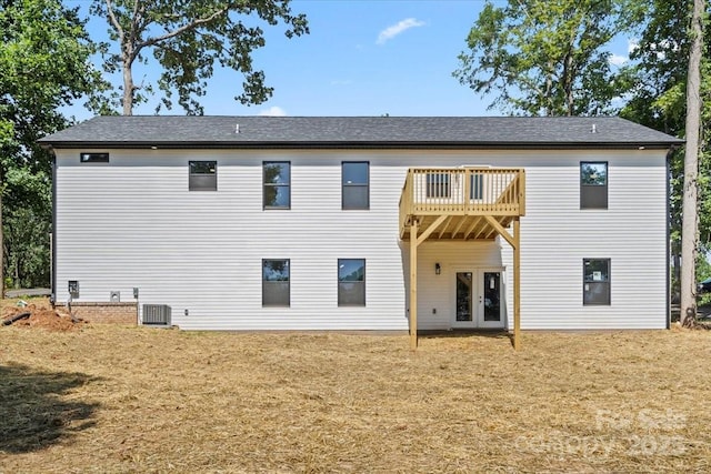 5526 Brookwood Ln, Hickory, NC 28602 - back of property featuring french doors and a lawn