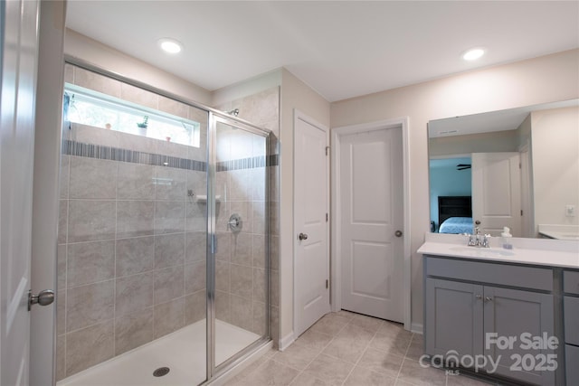 334 Kennerly Center Dr, Mooresville, NC 28115 - full bath with vanity, a shower stall, tile patterned flooring, and ensuite bath