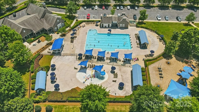 8115 Kelburn Ln, Charlotte, NC 28273 - drone / aerial view of a pool area