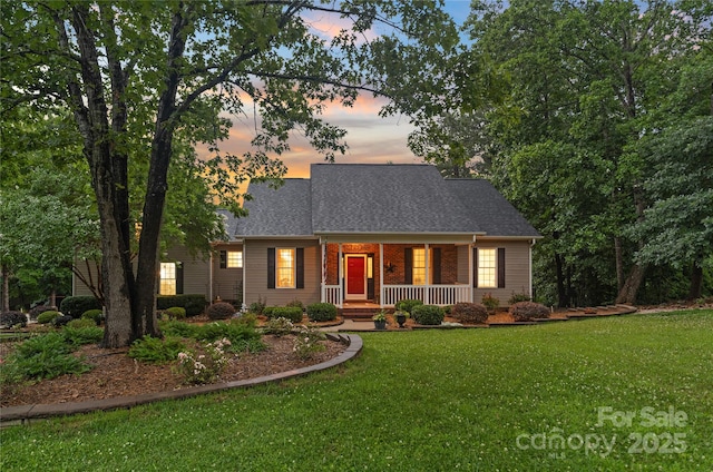 1912 Dawnhurst Ln, York, SC 29745 - view of front of house with a porch, a yard, and brick siding