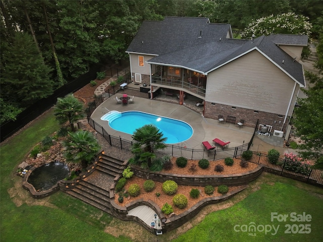 1912 Dawnhurst Ln, York, SC 29745 - view of pool with stairway, a fenced backyard, and a patio area