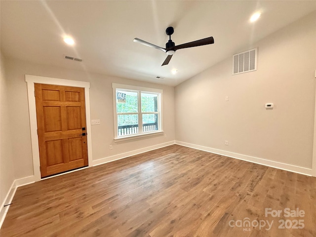 2330 Neill Rd, Lancaster, SC 29720 - entryway with ceiling fan and wood finished floors