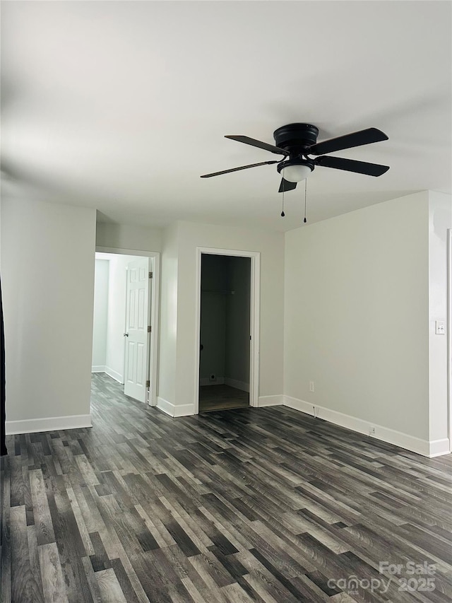 1535 Jordan St, Lancaster, SC 29720 - spare room with dark wood finished floors and ceiling fan