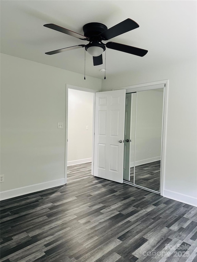 1535 Jordan St, Lancaster, SC 29720 - unfurnished bedroom with wood finished floors, a closet, and ceiling fan