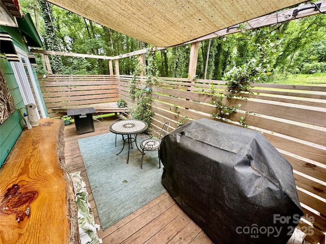 401 Church St, Warrenton, NC 27589 - wooden terrace featuring area for grilling