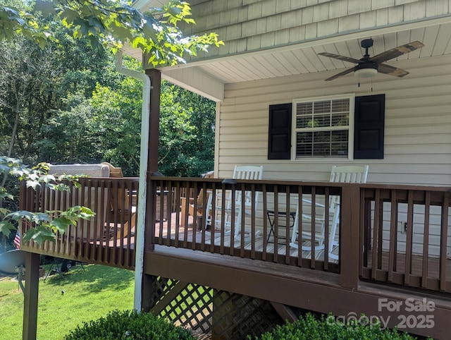 5077 Edney Ct, Granite Falls, NC 28630 - wooden deck featuring ceiling fan