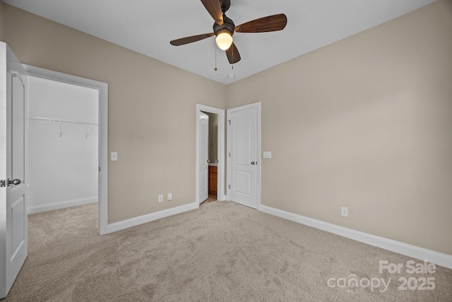 10349 Alvarado Way, Charlotte, NC 28277 - unfurnished bedroom featuring carpet floors, a spacious closet, a closet, and ceiling fan