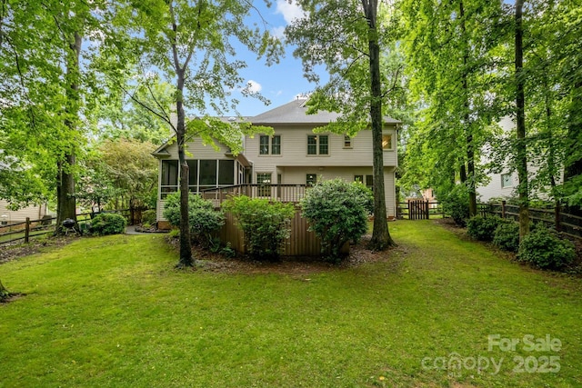 17433 Glassfield Dr, Huntersville, NC 28078 - fenced backyard with a sunroom
