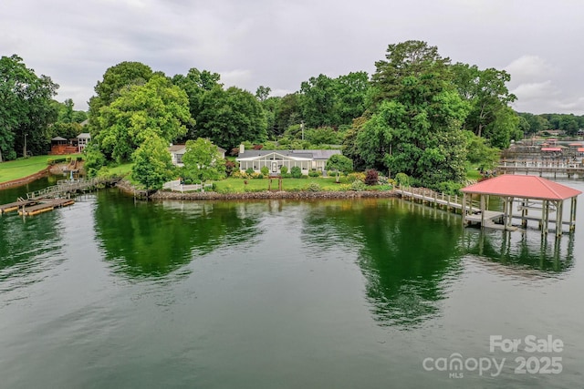 7945 Placid Ct, Denver, NC 28037 - water view with a boat dock and boat lift