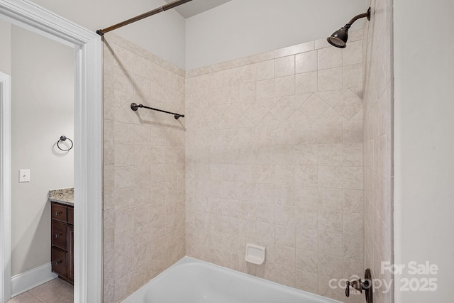 109 Walking Horse Trl, Davidson, NC 28036 - full bath with washtub / shower combination, vanity, and tile patterned flooring