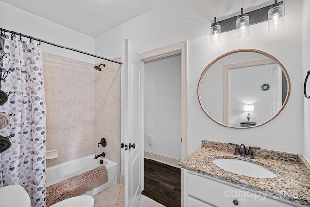 109 Walking Horse Trl, Davidson, NC 28036 - full bath with shower / bath combination with curtain, tile patterned flooring, and vanity