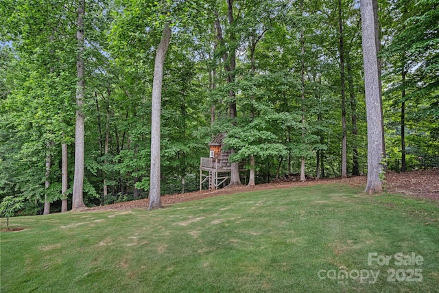 109 Walking Horse Trl, Davidson, NC 28036 - view of grassy yard featuring a forest view