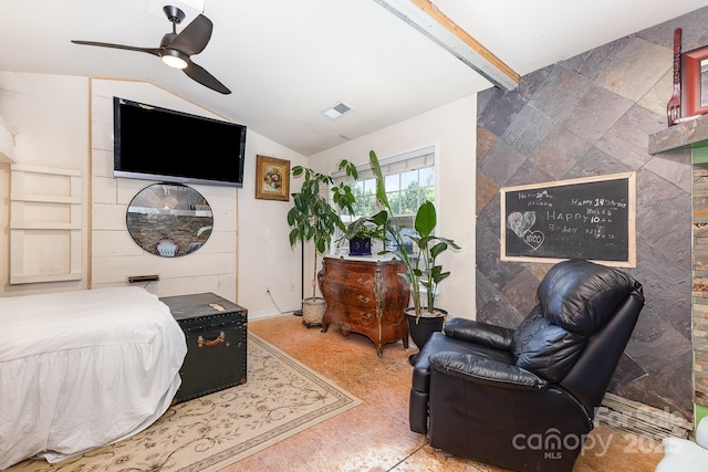 6103 Warrior Ave, Fort Mill, SC 29707 - bedroom featuring vaulted ceiling and a ceiling fan