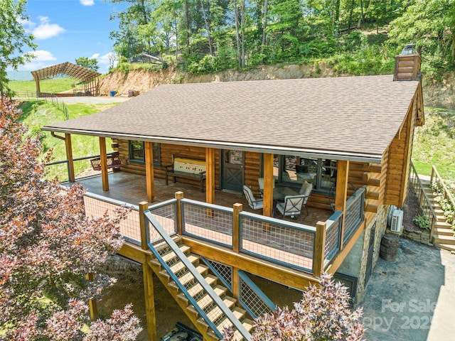 367 Robinson Rd, Clyde, NC 28721 - dock area featuring stairway