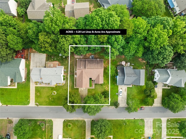 256 Rose St, Mooresville, NC 28117 - aerial perspective of suburban area featuring property parcel outlined