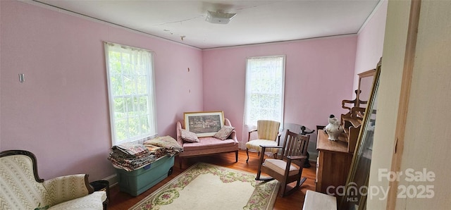 600 College Ave, Rock Hill, SC 29730 - sitting room featuring wood finished floors and crown molding