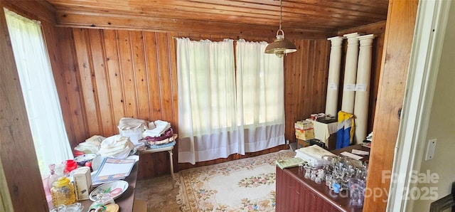 600 College Ave, Rock Hill, SC 29730 - sitting room featuring wooden ceiling and wooden walls