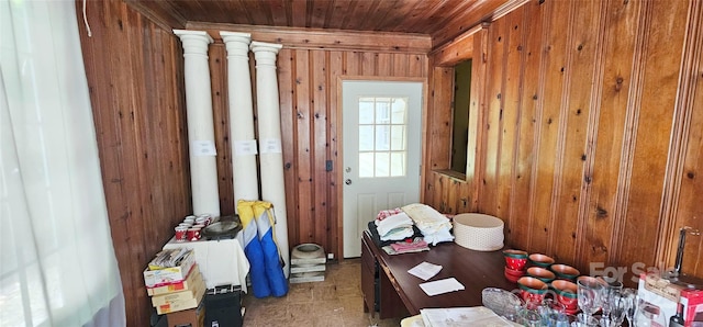600 College Ave, Rock Hill, SC 29730 - office featuring wood walls and wooden ceiling
