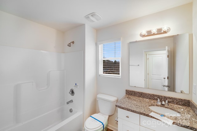834 N Flint St, Lincolnton, NC 28092 - full bathroom featuring vanity, toilet, and shower / tub combination