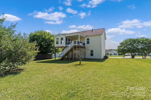 4111 Alexis Ct SW, Concord, NC 28027 - back of house with stairs and a wooden deck