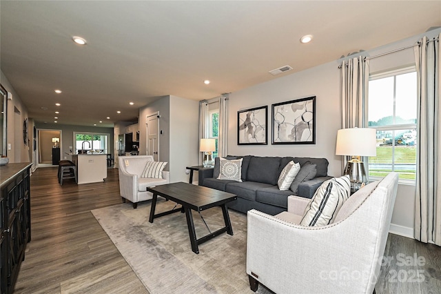 124 Kristin View Ln Unit Townhome A, Troutman, NC 28166 - living area with recessed lighting and dark wood finished floors
