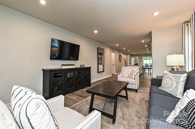 124 Kristin View Ln Unit Townhome A, Troutman, NC 28166 - living room with wood finished floors and recessed lighting