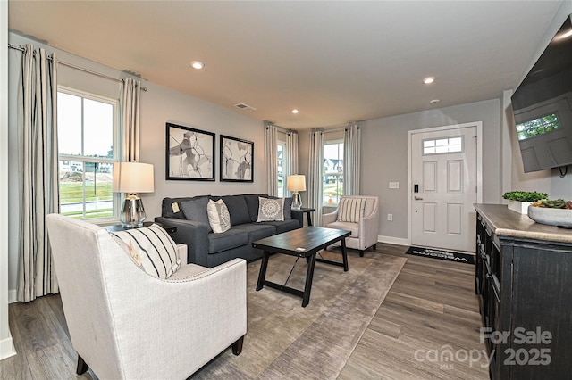 124 Kristin View Ln Unit Townhome A, Troutman, NC 28166 - living area with recessed lighting and wood finished floors