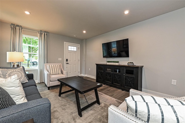 124 Kristin View Ln Unit Townhome A, Troutman, NC 28166 - living area with recessed lighting and wood finished floors