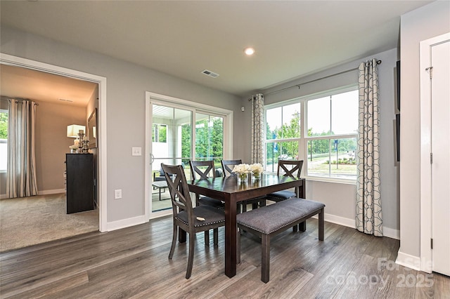 124 Kristin View Ln Unit Townhome A, Troutman, NC 28166 - dining area with dark wood-type flooring and recessed lighting