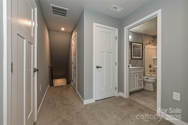 124 Kristin View Ln Unit Townhome A, Troutman, NC 28166 - hallway with carpet flooring