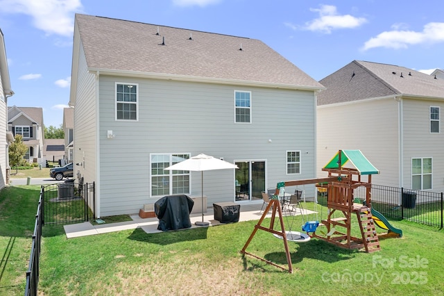 3038 Burnello Ct, Iron Station, NC 28080 - back of house with a playground and a patio