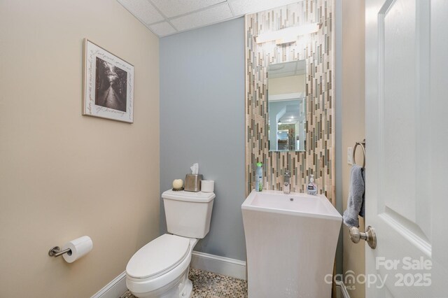 408 Johnsfield Rd, Shelby, NC 28150 - half bathroom featuring toilet and a drop ceiling