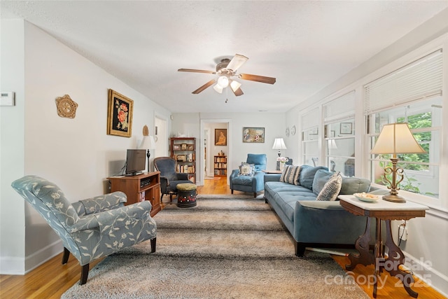 261 Forest Hill Dr, Asheville, NC 28803 - living area featuring a ceiling fan and wood finished floors