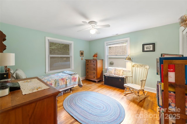 261 Forest Hill Dr, Asheville, NC 28803 - bedroom featuring wood finished floors and a ceiling fan
