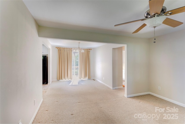 2105 Florida Ave, Kannapolis, NC 28083 - empty room with carpet floors, a ceiling fan, and baseboards