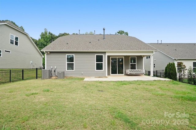16112 Langston Dr, Charlotte, NC 28278 - back of property with a patio area, a fenced backyard, and a shingled roof