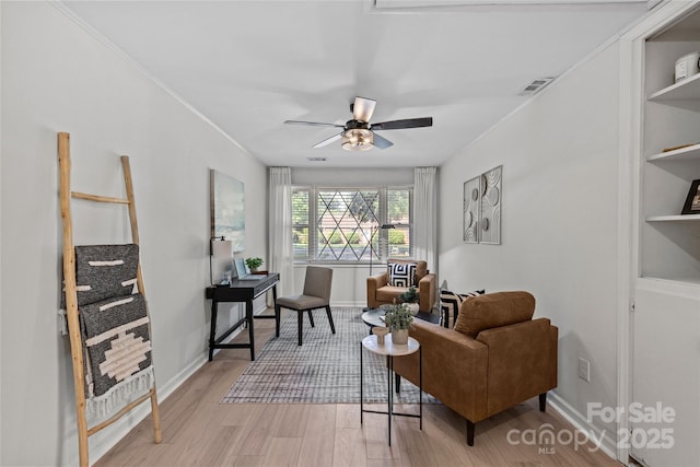 5329 Valley Forge Rd, Charlotte, NC 28210 - sitting room featuring light wood-style floors and ceiling fan