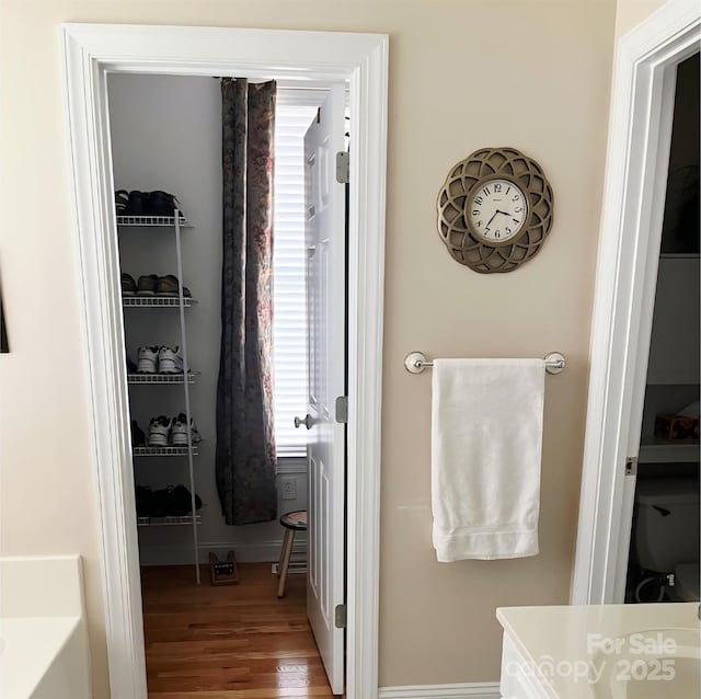 2300 Wednesbury Ct, Kannapolis, NC 28083 - bathroom with healthy amount of natural light and wood finished floors