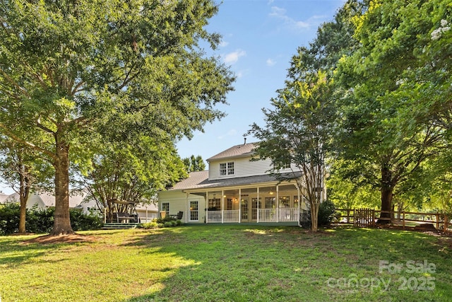 1624 Moonstone Dr, Matthews, NC 28105 - back of property with a fenced backyard
