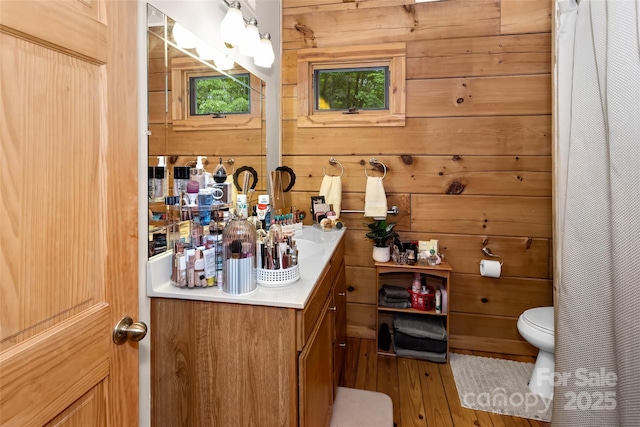 853 Granny Lewis Ln, Mars Hill, NC 28754 - full bath with vanity, wooden walls, and wood finished floors