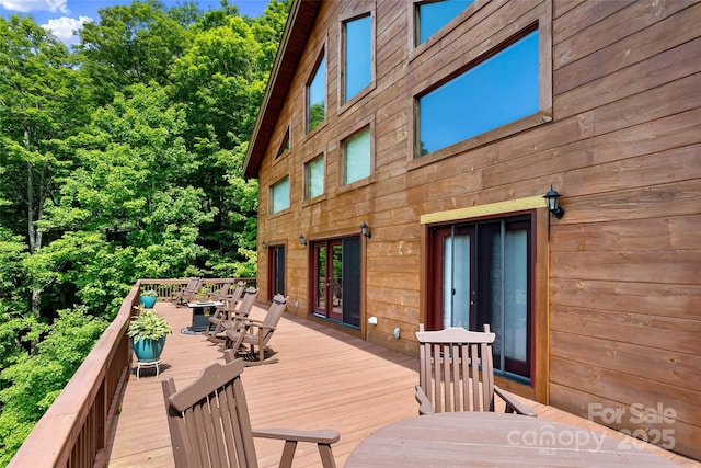 853 Granny Lewis Ln, Mars Hill, NC 28754 - deck with outdoor dining area and french doors