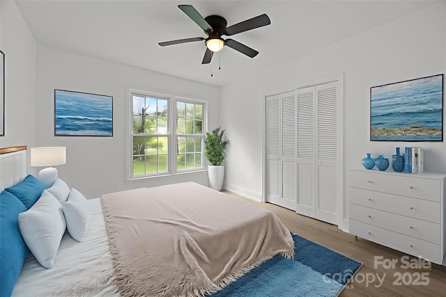 442 Lovelace Rd, Rock Hill, SC 29730 - bedroom with wood finished floors, a closet, and a ceiling fan