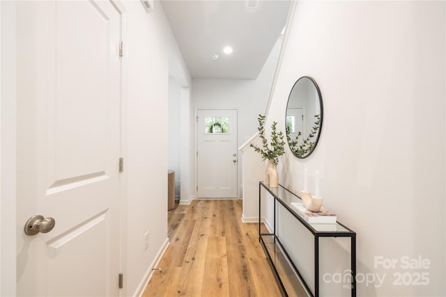 4226 Acorn St, Charlotte, NC 28205 - corridor featuring light wood-type flooring, recessed lighting, and baseboards