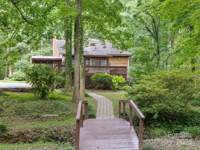 715 White Oaks Cir, Monroe, NC 28110 - rear view of property with a deck