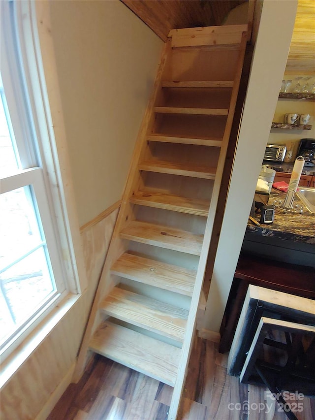871 Lower Nettle Knob Rd, West Jefferson, NC 28694 - staircase with wood finished floors