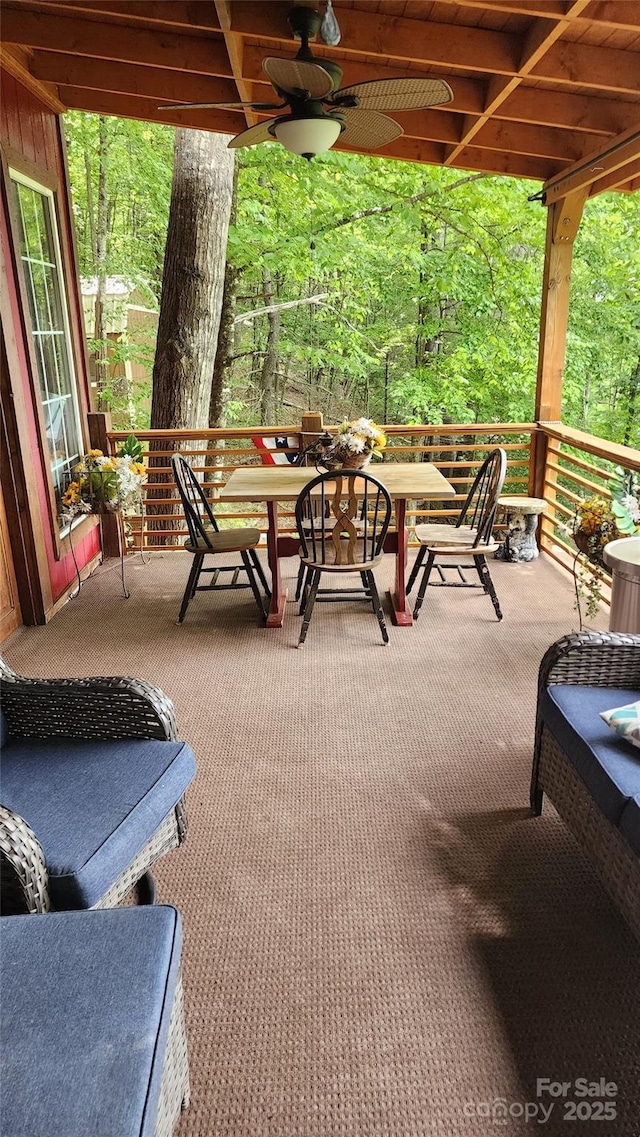 871 Lower Nettle Knob Rd, West Jefferson, NC 28694 - patio / terrace with ceiling fan