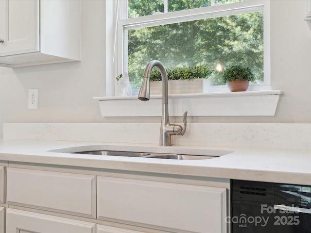 429 Summer Ridge Dr, Stanley, NC 28164 - kitchen with dishwashing machine, white cabinets, and light countertops